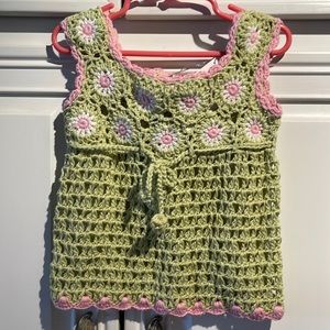 adorable little hand knit crochet top size 2